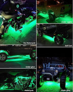 12V Led Light Strip 32CM Waterproof Green Led Strip Lights for Cars Motorcycles Golf Cart Interior & Exterior Marine Boat 12V 5050 18SMD,Pack of 4