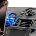 Ultra Magnetic Long-Arm Phone Holder Stand, Fits for MagSafe Car Mount Bracket【Windshield+Vent+Dash】, 360° Rotation Adjustable Strong Magnets Car Mount Desk Office Phone Cradle Holder, Black