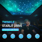 Twinkle Starlight Headliner Kit, 500pcs 0.03in/9.8ft, 16W LED Star Ceiling Fiber Optic Light Kit, APP/Remote Control Star Effect, for Truck SUV Home Ceiling Party Theater
