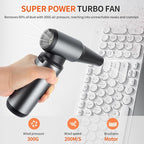 Compressed Air Duster - 300000RPM Brushless Motor Cordless Blower, 8000mAh Rechargeable, 3-Speed Electric Duster for Computer, Keyboard, Car, Home Cleaning