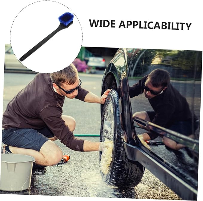 PRETYZOOM 2Pcs Wheel Scrub Brush Long Handle Car Washing Brush for Tires Wheels Dual Purpose Rv Wash Brush for Cars Trucks Motorcycles Efficient Tire Cleaning Tool