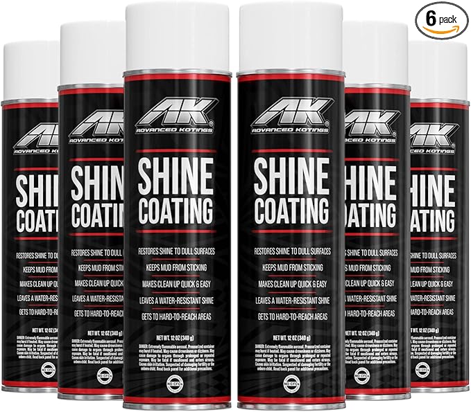 Advanced Kotings High Gloss Shine Coating Spray | Revives Dull Surfaces, UV Protectant, Vinyl, Rubber, Plastic, Easy Off-Road Clean-Up, ATV, UTV, Dirt Bikes & Surfaces | Net Weight 12oz - 6 Pack