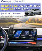 PZK Car Phone Mount for BMW X5 X6 2024 2025 2026 & BMW X7 2023-2026 Accessories Custom 14.9-inch Screen Auto Lock Car Phone Holder with Storage Box 360° Rotation Cradles Not Affect Air Vent