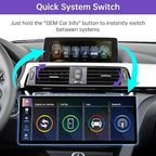 NINETOM 2026 Upgraded 12.3" Ultra-Narrow Touchscreen Wireless CarPlay Android Auto Receiver Compatible with BMW 3/4 Series F30/F31/F32/F33/F34/F36 (2017–2019), for EVO System