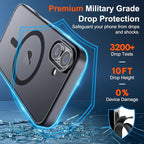 SUPFINE Magnetic for iPhone 17 Case (Compatible with MagSafe)(Military Grade Drop Protection) Translucent Matte Shockproof with Anti-Fingerprint Phone Cover,Black