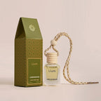 Llum Lemongrass Hanging Car Air Freshener – Luxury Automotive Perfume Diffuser 10ml (0.34 fl oz), Long-Lasting Fragrance, Alcohol-Free Non-Toxic Scent, Glass Bottle With Wood Cap & AC Vent Clip