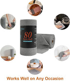 80 Pack Microfiber Cleaning Cloth Roll,Lint Free Rags & Tear Away Reusable Towels Washable Scratch,Ultra Absorbent Dish Rags(12" x 12") for Car Kitchen Home Garage-Dark Gray