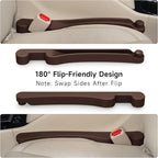 Givifive Car Seat Gap Filler Set of 2, 3IN1 Seat Side Gap Filler Plug with Storage Slot & Hook Function, Soft Foam Universal Fit Car SUV Truck Fill Gap Between Seats Console Organizer（Narrow Brown）