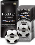 Soccer Car Air Freshener by HookUp - 4 Pack - Black Gold Scent (Extra Strong) | Unique Soccer Gift for Players, Coach, Fans | Hanging Car Accessory with Long Lasting Fresheners Smell