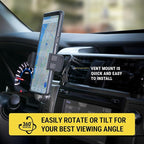 Scosche HDVM Universal 3-in-1 Vent/Windshield/Dashboard Cell Phone Holder Car Mount, Suction Cup Phone Mount with Vent Clip, Compatible with iPhone 16/15/14/13/12 & Mobile Phones up to 3.5 inches