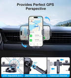Kaistyle Wireless Car Charger【One Hand Manual Clamping】 Fast Wireless Charger for Car Phone Holder Mount Charger Phone Holders for Your Car Dashboard/Windshield/Vent Truck Mount for iPhone Samsung