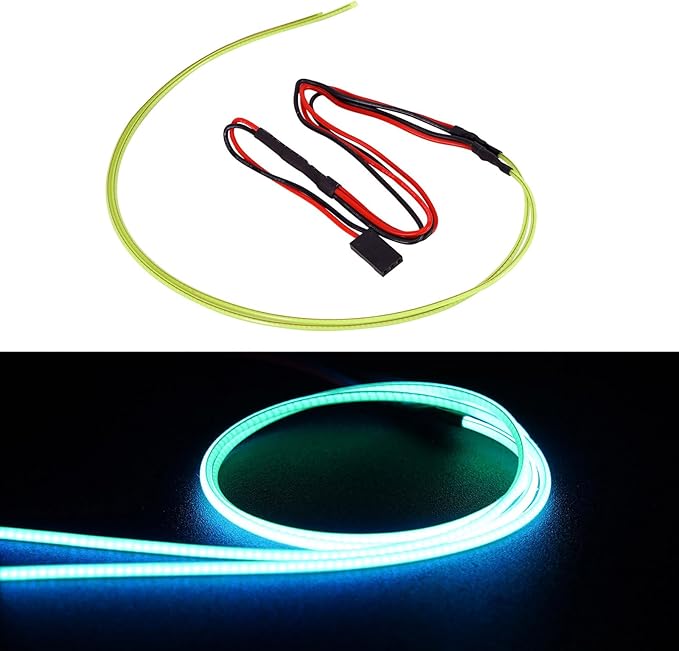INJORA RC LED Strip Lights Flexible Cuttable for TRX4M SCX24 1/24 1/18 Crawlers Upgrade(Blue, Red and Pinkish Purple)