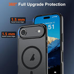 SUPFINE Magnetic for iPhone Air Case (Compatible with MagSafe)(Military Grade Drop Protection) Slim Translucent Matte Shockproof with Anti-Fingerprint Phone Cover for 17 Air, Black