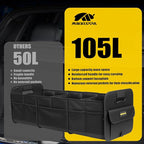 MIKKUPPA Car Trunk Organizer - 105L Collapsible Large Trunk Organizer for Groceries, Trunk Storage Organizers for SUV Auto Truck Van with Non Slip Bottom (Black)