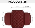 Stacool Upgraded Car Center Console Cover,Microfiber Leather Car Armrest Cover Cushion with 2 Storage Bags,Universal Car Armrest Storage Box (Red)