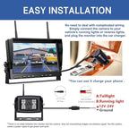 ZEROXCLUB 10'' 1080P Wireless Backup Camera System, 10 Inch DVR Quad Split Monitor Wireless Rear Side View Cameras, IP69 Waterproof Digital Signal Record System for RV/Truck/Trailer/Camper-BW104SL