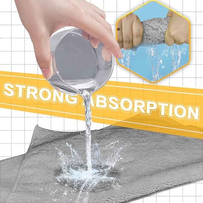Car Wash Drying Towels, 450gsm Ultra-Thick Absorbent Lint-Free Extra Soft Microfiber Rags for Car Detailing, Interior & Exterior Cleaning Cloths, 16in x 16in - Microfiber, Grey, 6 Packs