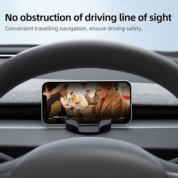 Dashboard Phone Mount for Tesla Model 3 Y Car Cell Phone Holder Silicone Non-Slip Phone Stand Compatible with All Smartphones (for 24-25 Model 3 Highland & 25 Model Y Juniper)