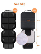 Meolsaek Car Seat Protector for Child Car Seat, Durable 600D Fabric Waterproof Car Seat Cover with Thick Pad Non-Slip Backing，No Imprints (Black 2pcs)