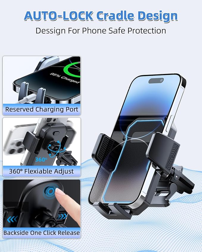 PZK Car Phone Mount for Honda CRV CR-V 2017 2018 2019-2020 2021 2022 Accessories 5th Gen CRV Custom Air Vent Phone Holder Auto Lock Hands Free 360° Rotation Cell Phone Automobile Cradles