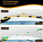 15° Curved Car Cleaning Brush with Telescopic Handle 43" Aluminum Alloy Long Rod Wash Mop For Washing Caravan Van Truck Boat RV Roof Soft Chenille Head Duster Clean Product Not Hurt Paint Scratch Free