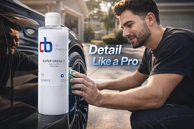 Super Dress It Tire Shine Spray & Car Trim Restorer 16 oz | Water Based Non Greasy Tire Dressing, Plastic & Vinyl Conditioner | Dashboard Cleaner, Interior Detailer, Car Detailing Supplies