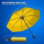 Rain-Mate Windproof Compact Umbrellas for Rain - Strong Reinforced Fiberglass Rib Design & Auto Open & Close - Portable Folding Travel Umbrella - Lightweight & Packable for Women & Men, Easy Collapse