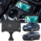Wireless Car Charger for BMW 2018-2024 X3/X4, 2019-2024 X3M/X4M, 2021-2024 iX3 with 27W USB & Type-C Center Console Accessory Panel, Fast Charger for i-Phone Sam-Sung