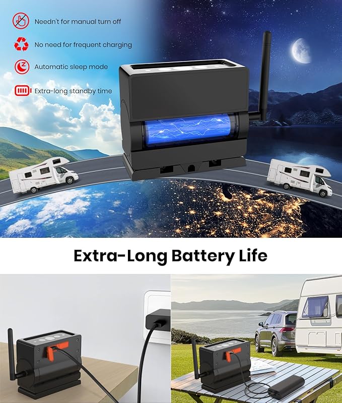 AUTO VOX Wireless Backup Camera Magnetic:Portable No Wiring 1 Min Install Trailer Hitch Camera,2-Channel HD 1080P Car Monitor & IR Night Vision Back Up Camera Systems for Truck,RV (5 inch)