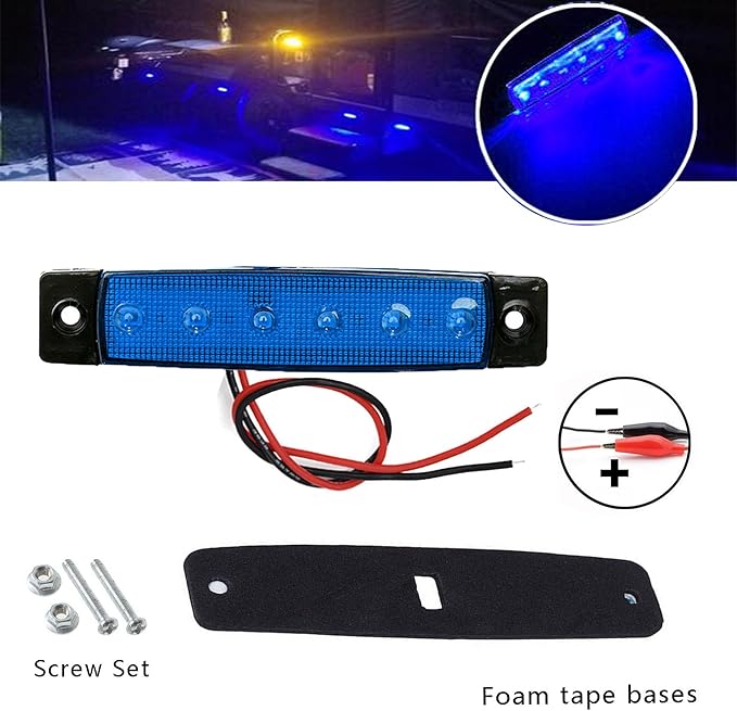 20 Pcs Blue LED Rock Strip Lights,Wheel Well Underglow Lighting Kits,Car Rock Lights Exterior Side Marker Lights for Wrangler Truck Golf Cart RV RV SUV Offroad