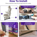 Car Seat Back Organizer Table Tray, Car Seat Storage Organizer for Kids with Foldable Tablet Holder, 6 Storage Pockets Kick Mats 600D Oxford, 2 Pack Purple