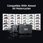 HFK HM201 Motorcycle Dash Cam, 1080P +1080P Motorcycle Camera Front and Rear, Stealth Design, IP67 Waterproof, 5G WiFi, Loop Recording, G-Sensor, Built in eMMC 64GB Storage, Support 512GB Max