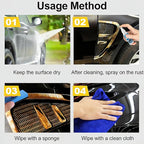 Rust Stain Remover Spray, Heavy Duty Metal Iron Powder Dissolver for Car Rims, Wheels, and Painted Surfaces, Quick Acting Rust Cleaner for Automotive, Tools, and Home Use (1)
