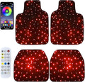 LED Illuminated Car Floor Mats with Remote Control, App Controlled RGB Color Changing Interior Lighting, Universal Fit 4-Piece Set