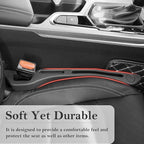 Car Seat Gap Filler 2-Pack, Universal Car Seat Gap Filler Organizer, Seat Gap Plug – Fills Gap Between Seat & Console (Premium Black)