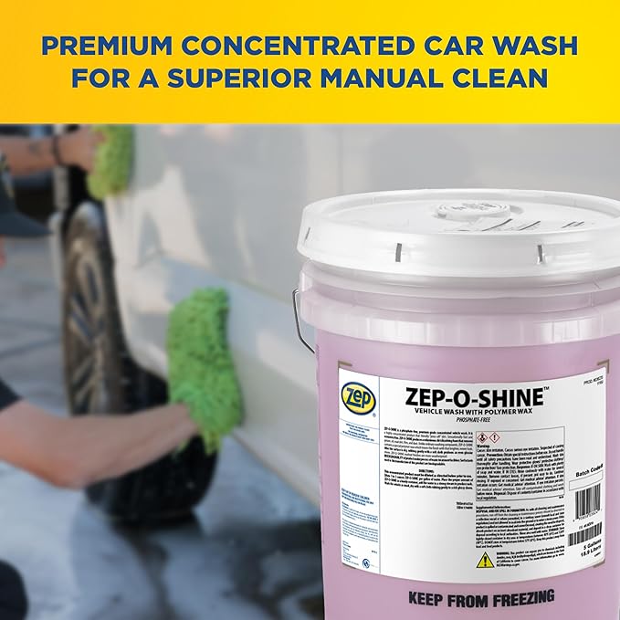 Zep-O-Shine Car Wash Concentrate - 5 Gallons (One Bucket) 38235 - Professional Car Wash Formula