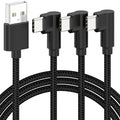 USB C Cable Right Angle [3-Pack, 6.6ft] 3A USB Type C Charger Fast Charging Cable, 90 Degree USB A to USB C Nylon Braided Cord for iPhone 17 16 15 Pro Max Plus, Galaxy S24 S23,Note 20, Moto G, LG, PS5