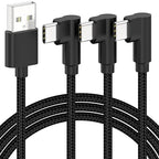 USB C Cable Right Angle [3-Pack, 6.6ft] 3A USB Type C Charger Fast Charging Cable, 90 Degree USB A to USB C Nylon Braided Cord for iPhone 17 16 15 Pro Max Plus, Galaxy S24 S23,Note 20, Moto G, LG, PS5