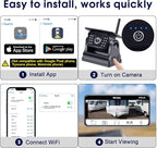 Wireless Backup Camera WiFi for Trucks: Solar-Powered Magnetic No Wiring Hitch Camera for Pickup Trucks - HD 1080P Night Vision Easy Installation for Towing & Parking - V7