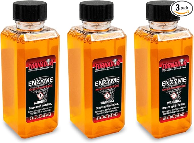 Tornador TC-ENZYME Multi-Purpose Enzyme Cleaner 2oz 3-Pack | Heavy-Duty Spot & Stain Remover with Odor Control | Use Black, Classic, or TornadorMAX Tools or Spray Bottle