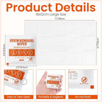 Stain Remover Wet Wipes Bulk, Individual Wrapped Clothes Portable Travel Messy Eater Cleaning Laundry Stain Removal Wipes Pocket Size for Clothing Fabric/Wine/Fast Food 7.1 x 4.7 Inch (White 100)