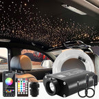 ATOKEE 16W Starlight Headliner Kit 400pcs 0.03in 6.5ft, 16W Sound Activated Fiber Optic Star Lights for Car Roof with Bluetooth App / 28-Key RF Remote