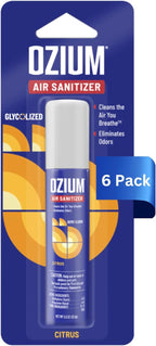 Ozium 0.8 oz. Air Sanitizer & Odor Eliminator for Homes, Cars, Offices and More, Citrus Scent, Pack of 6