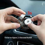 THEDOTS Green Luxury Car Air Freshener, Refillable Car Freshener Vent Clip, New Car Gift for Men, Amber Moss Scent