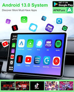 5 in 1 Wireless CarPlay Adapter and Android Auto Adapter Support Netflix/YouTube - CarPlay Ai Box Convert CarPlay Dongle TF Card/U Disk Magic Link for OEM Wired CarPlay/Android Auto Cars
