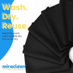 Microfiber Cleaning Cloth Black 12 Pack Premium Microfiber Towels for Cars, Lint Free, Scratch-Free, Highly Absorbent, Reusable Cleaning Rags for Car, 320 GSM Household, Kitchen, Window, 12" x 12"
