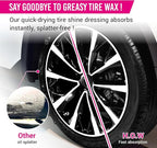 H.O.W AUTO DETAILING & CARE H.O.W 8 oz Wet Tire Shine Dressing，Tire Coating for Wheel Shine
