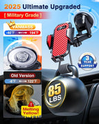VANMASS Phone Holders for Your Car 2026 Ultimate Phone Mount Military-Grade Windshield Dashboard Vent【Newest Best Strongest】 Cell Phone Car Mount for iPhone 16 Pro Max 15 Samsung Android,Red