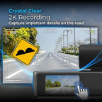 AUTOSKY 2K Dash Cam Front, WiFi Car Camera, Wide 140° View, G-Sensor, Loop Recording, Time Lapse, 32GB Card Included