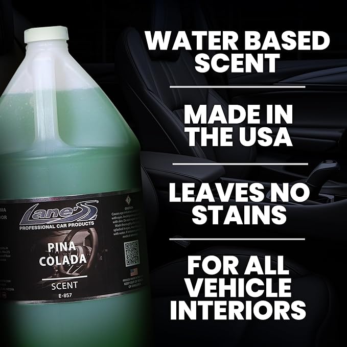 Lane's Premium Car Air Fresheners - Pina Colada Scent Water Based - 128oz Eliminate Bad Odors of Pet & Food From Car Interior Leather, Carpet, Upholstery Great For Cars, Trucks, SUVs, RVs & More